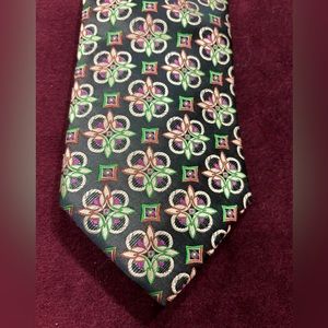 Marcoserussi Camilla 100% silk tie, brown, pink and green